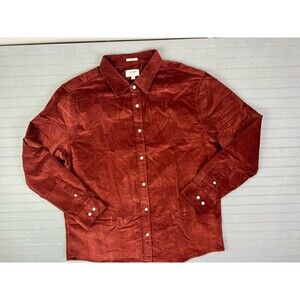 Julian & Mark Size XXL Mens Rust/Maroon Colored Corduroy Shirt Long Sleeve